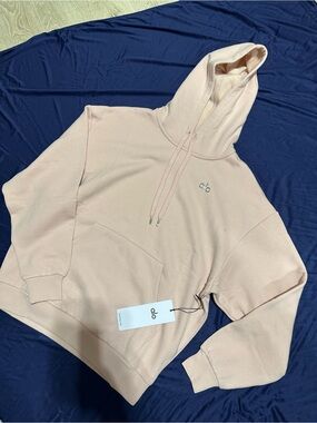 ALO Yoga Women's Pale Pink Hooded Sweatshirt
